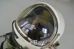 Air Force MiG Jet Fighter Aviator Pilot Flight Helmet, Drop-down Glass face