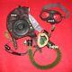 Air Force Mig-15 Pilot Leather Flight Helmet, 1971 Cap, Goggles, Mic, Oxygen mask