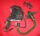 Air Force Mig-15 Pilot Leather Flight Helmet Cap, Goggles, Mic, Oxygen mask