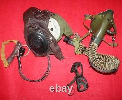 Air Force Mig Fighter Pilot Leather Helmet +face Mask+goggles