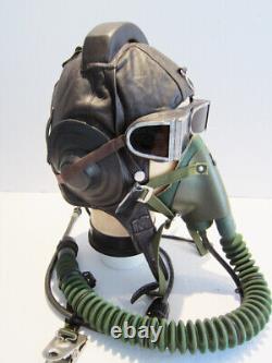 Air Force Pilot Helmet Oxygen Mask YM-6505 Dark Brown Goggles