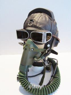 Air Force Pilot Helmet Oxygen Mask YM-6505 Dark Brown Goggles