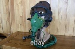 Air Force Type-59 Leather Pilot Flight Helmet, Tactics Goggles, Oxygen Mask
