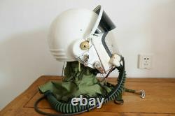 Air force MIG fighter pilot flight helmet, black sunvisor, headset cap No. 8812125