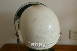 Air force MIG fighter pilot flight helmet, black sunvisor, headset cap No. 8812125