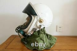 Air force MIG fighter pilot flight helmet, black sunvisor, headset cap No. 8812125