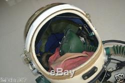 Air force fighter pilot flying helmet, pressure flight suit
