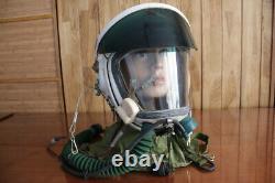 Air force mig-21 fighter pilot flight helmet & pull down sun-visor (No. 8011040)