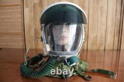 Air force mig-21 fighter pilot flight helmet & pull down sun-visor (No. 8011040)