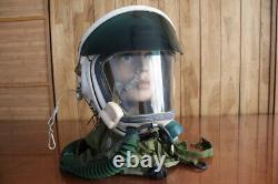 Air force mig-21 fighter pilot flight helmet & pull down sun-visor (No. 8011040)