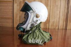 Air force mig-21 fighter pilot flight helmet & pull down sun-visor (No. 8011040)