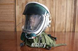 Air force mig-21 fighter pilot flight helmet & pull down sun-visor (No. 8011040)