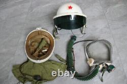 Air force mig-21 fighter pilot flight helmet & pull down sun-visor (No. 8011040)