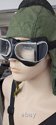 Airforce SOVIET AVIATOR Flying pilot MIG flight helmet+goggles