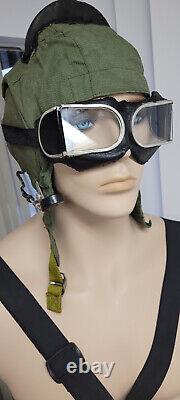 Airforce SOVIET AVIATOR Flying pilot MIG flight helmet+goggles