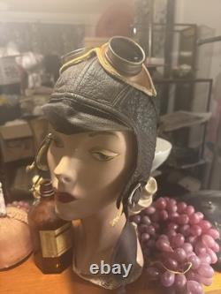 Amelia earhart Style Flight Cap Helmet Goggles 1930s Airplane Flight Lady Pilot