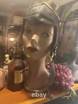 Amelia earhart Style Flight Cap Helmet Goggles 1930s Airplane Flight Lady Pilot