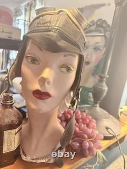 Amelia earhart Style Flight Cap Helmet Goggles 1930s Airplane Flight Lady Pilot