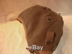 Antique WW2 US Pilot A-9 Med. Cloth Flight Helmet