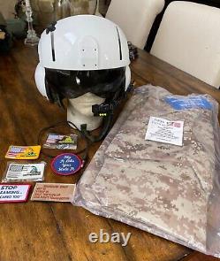 Anvis 6 Sph5 XL Dual Visor Helicopter Pilot Flight Helmet Ballistic Lip Lite Cep