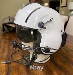 Anvis 6 Sph5 XL Dual Visor Helicopter Pilot Flight Helmet Ballistic Lip Lite Cep