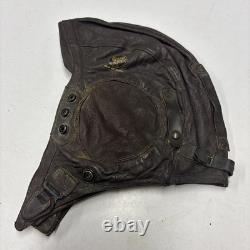 Army Air Force Leather Aviator Flight Cap Pilot Helmet Military #70 Medium