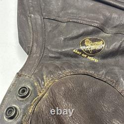 Army Air Force Leather Aviator Flight Cap Pilot Helmet Military #70 Medium
