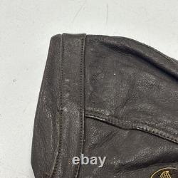 Army Air Force Leather Aviator Flight Cap Pilot Helmet Military #70 Medium