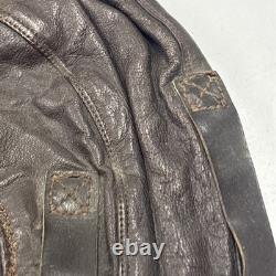 Army Air Force Leather Aviator Flight Cap Pilot Helmet Military #70 Medium