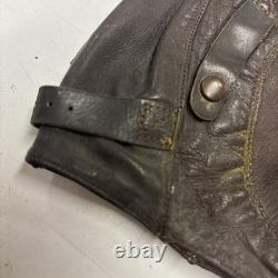 Army Air Force Leather Aviator Flight Cap Pilot Helmet Military #70 Medium