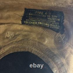Army Air Force Leather Aviator Flight Cap Pilot Helmet Military #70 Medium
