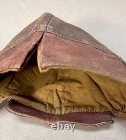 Authentic Antique WWI FRENCH Military Leather Flight Pilot Helmet Cap Excellent