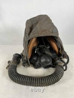 Authentic US Pilot Aviation Helmet 1950s-80s with Earphones Headphones Oxygen Hose