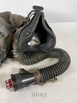 Authentic US Pilot Aviation Helmet 1950s-80s with Earphones Headphones Oxygen Hose