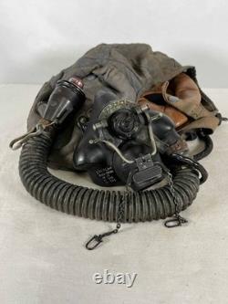 Authentic US Pilot Aviation Helmet 1950s-80s with Earphones Headset Oxygen Hose