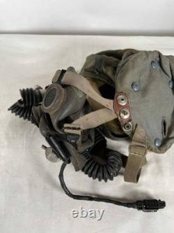Authentic US Pilot Aviation Helmet 1950s-80s with Earphones Headset Oxygen Hose