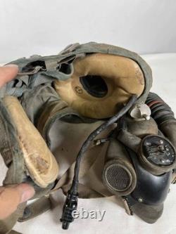 Authentic US Pilot Aviation Helmet 1950s-80s with Earphones Headset Oxygen Hose