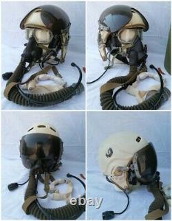 CASCO PILOTA AERONAUTICA RUSSO ZSH 3M KM32 Set Soviet Pilot Flight Helmet 1960