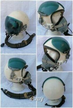 CASCO PILOTA AERONAUTICA RUSSO ZSH 5 KM 34 Set Soviet Pilot Flight Helmet 1967