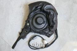 Classics MiG Pilot Leather Flight Helmet (Black Brown Headset Cap), Goggles