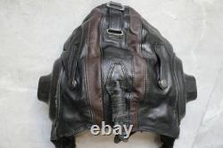 Classics MiG Pilot Leather Flight Helmet (Black Brown Headset Cap), Goggles