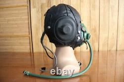 Cold war, Early Mig-15 Pilot Winter Leather Flight Helmet, Oxygen Mask