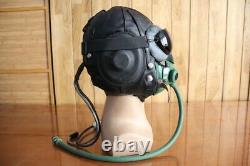 Cold war, Early Mig-15 Pilot Winter Leather Flight Helmet, Oxygen Mask, Goggles