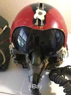 Collection USAF Vintage Flight Pilot Helmet Withoxygen Mask Bag Sierra Eng + Other