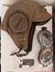 Cote Cuir Antique Vintage Brown 100% Leather Aviator Helmet with Pilot Goggles ML