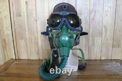 Early Air Force MiG Pilot Southern Winter Helmet, Oxygen mask, Brown Goggles