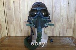 Early Air Force MiG Pilot Southern Winter Helmet, Oxygen mask, Brown Goggles
