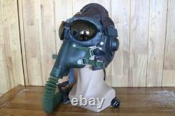Early Air Force MiG Pilot Southern Winter Helmet, Oxygen mask, Brown Goggles