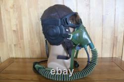Early Chinese MiG Pilot Leather Flight Helmet, Biker Goggles, Oxygen mask