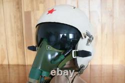 Early Fighter Pilot Flying Helmet, Black sunvisor, Oxygen Mask